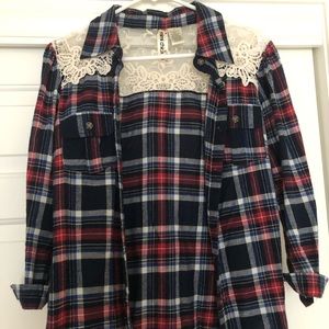 Lace Flannel Shirt